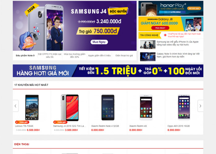 Website bán điện thoại cần tích hợp đầy đủ các tính năng